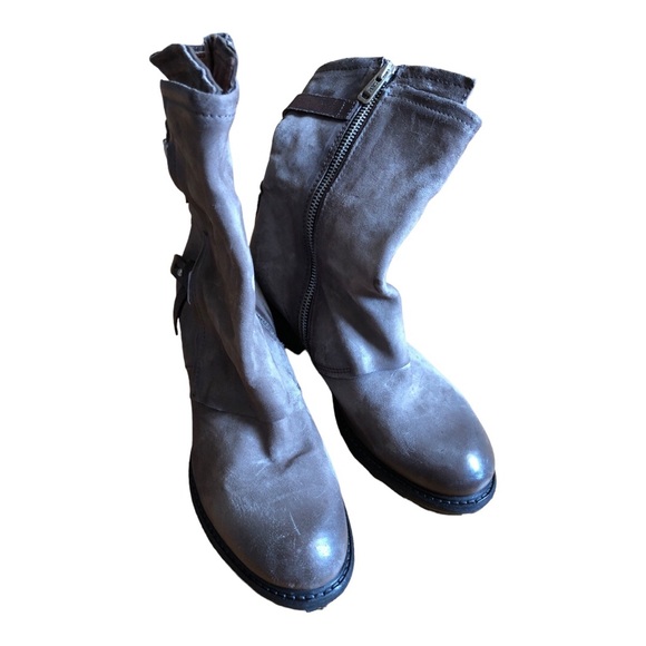 A.S.98 Chilly BOHO Moto Boot Distressed Leather Stacked Heel Size 40 EUC!!! - Picture 7 of 14